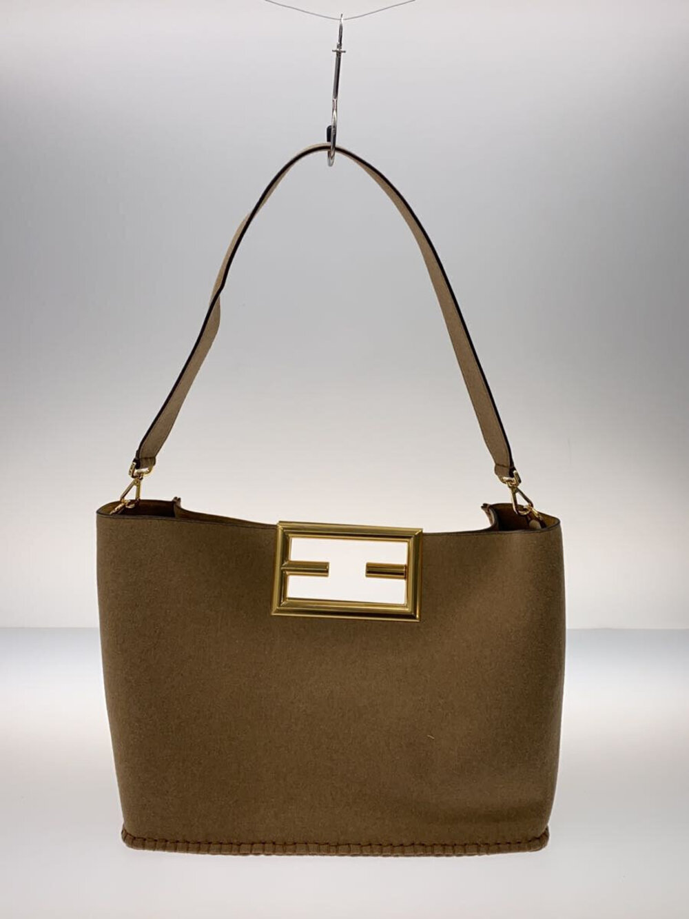 Fendi Shoulder Bag Suede Camel Brown Flannel - Picture 3 of 7